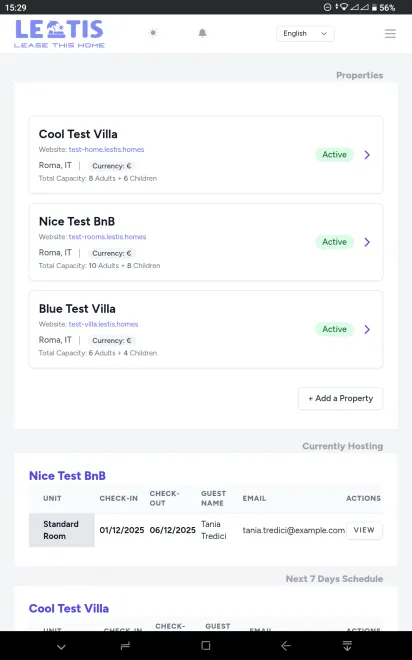 Schermata dell'App Web Progressiva